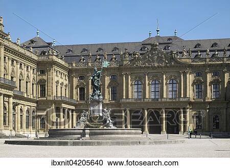 Stock Image - The Residenz, Wurzburg, Lower Franconia, Bavaria, Germany, Europe. Fotosearch