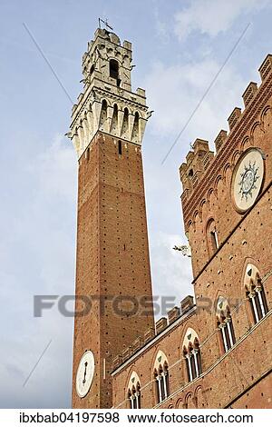Torre del Mangia Tower, Palazzo Pubblico, town hall, Museum, Piazza del Campo, place, Siena, Tuscany, Italy, Europe View Large Photo Image Stock Photo - Torre del Mangia Tower, Palazzo Pubblico, town hall, Museum, Piazza del Campo, place, Siena, Tuscany, Italy, Europe. Fotosearch
