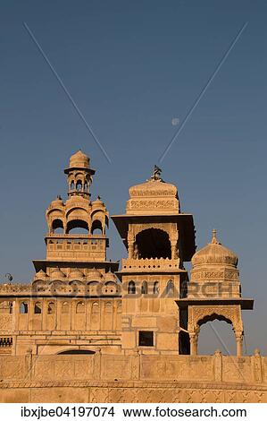 Towers of Mandir Palace Hotel, Royal Palace, Jaisalmer, Rajasthan, India, Asia View Large Photo Image Picture - Towers of Mandir Palace Hotel, Royal Palace, Jaisalmer, Rajasthan, India, Asia. Fotosearch