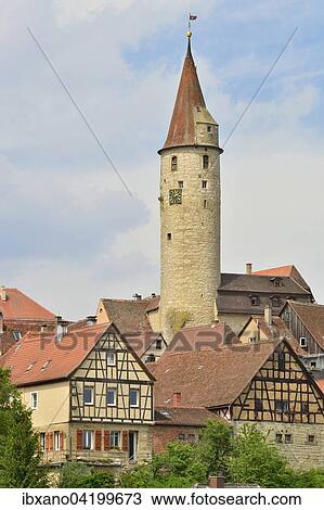 Townscape, Kirchberg an der Jagst, Baden-Wurttemberg, Germany, Europe View Large Photo Image Stock Image - Townscape, Kirchberg an der Jagst, Baden-Wurttemberg, Germany, Europe. Fotosearch