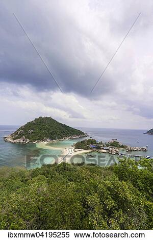 Stock Photography - View across Koh Nang Yuan or Nangyuan, near Koh Tao, Gulf of Thailand, Thailand, Asia. Fotosearch