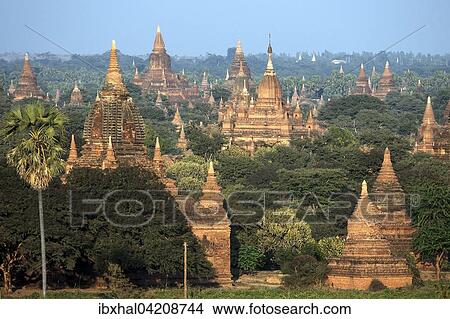View of pagodas, temples, pagodas field, Bagan, Mandalay Division, Myanmar, Asia View Large Photo Image Picture - View of pagodas, temples, pagodas field, Bagan, Mandalay Division, Myanmar, Asia. Fotosearch