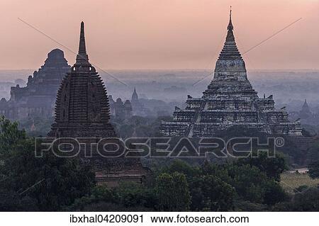 View of pagodas, temples, pagodas field, right Shwehsandaw Pagoda, Backlit, sunrise, morning light, Bagan, Mandalay region, Myanmar, Asia View Large Photo Image Stock Image - View of pagodas, temples, pagodas field, right Shwehsandaw Pagoda, Backlit, sunrise, morning light, Bagan, Mandalay region, Myanmar, Asia. Fotosearch