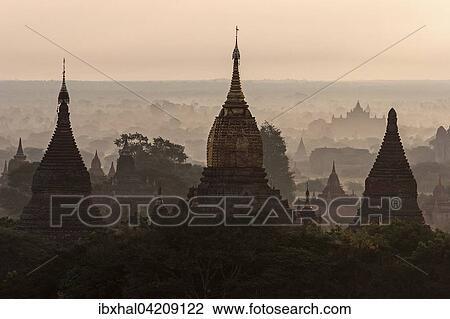 View of pagodas, temples, pagodas field, sunrise, morning light, Bagan, Mandalay region, Myanmar, Asia View Large Photo Image Stock Image - View of pagodas, temples, pagodas field, sunrise, morning light, Bagan, Mandalay region, Myanmar, Asia. Fotosearch