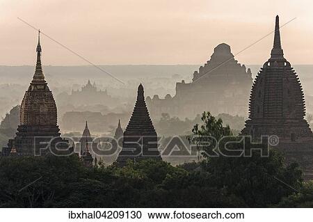 View of pagodas, temples, pagodas field, sunrise, morning light, Bagan, Mandalay region, Myanmar, Asia View Large Photo Image Stock Image - View of pagodas, temples, pagodas field, sunrise, morning light, Bagan, Mandalay region, Myanmar, Asia. Fotosearch