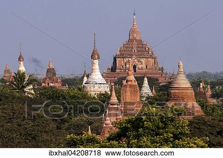 View of pagodas, temples, pagodas field, Bagan, Mandalay Division, Myanmar, Asia View Large Photo Image Stock Photo - View of pagodas, temples, pagodas field, Bagan, Mandalay Division, Myanmar, Asia. Fotosearch