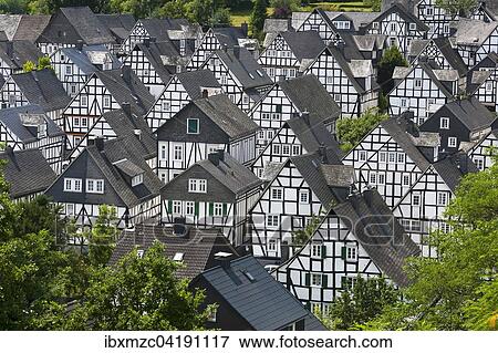 View of the Alter Flecken, half-timbered houses from the 17th century, in the historic center of Freudenberg, North Rhine-Westphalia, Germany, Europe View Large Photo Image Stock Photo - View of the Alter Flecken, half-timbered houses from the 17th century, in the historic center of Freudenberg, North Rhine-Westphalia, Germany, Europe. Fotosearch