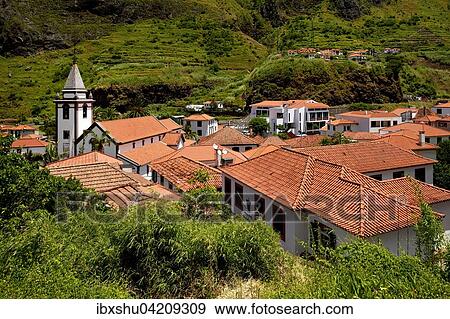 Stock Photo - View of the picturesque village of Sao Vicente, Madeira, Portugal, Europe. Fotosearch