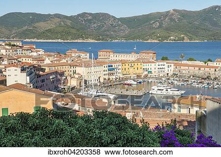 View of the port of Portoferraio, Elba Island, Livorno, Tuscany, Italy, Europe View Large Photo Image Stock Photo - View of the port of Portoferraio, Elba Island, Livorno, Tuscany, Italy, Europe. Fotosearch
