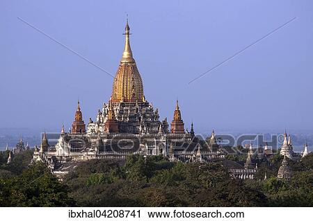 Views of the Ananda Temple, pagodas field, Bagan, Mandalay Division, Myanmar, Asia View Large Photo Image Stock Image - Views of the Ananda Temple, pagodas field, Bagan, Mandalay Division, Myanmar, Asia. Fotosearch