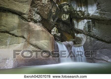 Stock Photo - Waterfall in Taugler Strubklamm, Taugl, Hallein District, Salzburg, Austria, Europe. Fotosearch