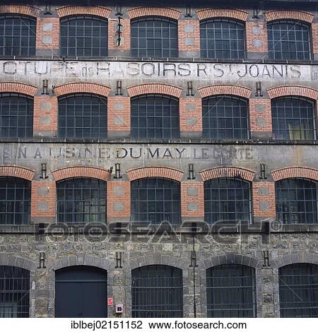 Stock Image - A disused cutlery factory located in the "Factories Valley", at Thiers, Puy de Dôme, France, Europe. Fotosearch