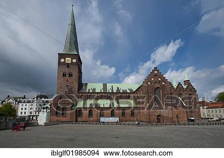 Picture - Aarhus Cathedral, Midtjylland region, Denmark, Europe, PublicGround, Europe. Fotosearch