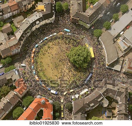 Aerial view, Borsigplatz square, motorcade to celebrate the team of the BVB, Borussia Dortmund, after winning the German Bundesliga 2011, Dortmund, Ruhr area, North Rhine-Westphalia, Germany, Europe View Large Photo Image Stock Image - Aerial view, Borsigplatz square, motorcade to celebrate the team of the BVB, Borussia Dortmund, after winning the German Bundesliga 2011, Dortmund, Ruhr area, North Rhine-Westphalia, Germany, Europe. Fotosearch