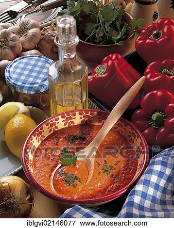 Stock Photo - Ajvar, hot pepper sauce, Serbia, Europe. Fotosearch