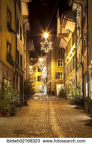 Alleyway with Christmas decorations in the old town of Laufenburg, Waldshut district, High Rhine region, Black Forest, Baden-Wuerttemberg, Germany, Europe, PublicGround, Europe View Large Photo Image Stock Image - Alleyway with Christmas decorations in the old town of Laufenburg, Waldshut district, High Rhine region, Black Forest, Baden-Wuerttemberg, Germany, Europe, PublicGround, Europe. Fotosearch
