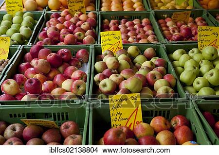 Apples for sale at the Hauptmarkt market in Nuremberg, Bavaria, Germany, Europe View Large Photo Image Picture - Apples for sale at the Hauptmarkt market in Nuremberg, Bavaria, Germany, Europe. Fotosearch