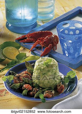 Asparagus timbale with crayfish salad, Australia, Oceania View Large Photo Image Stock Image - Asparagus timbale with crayfish salad, Australia, Oceania. Fotosearch