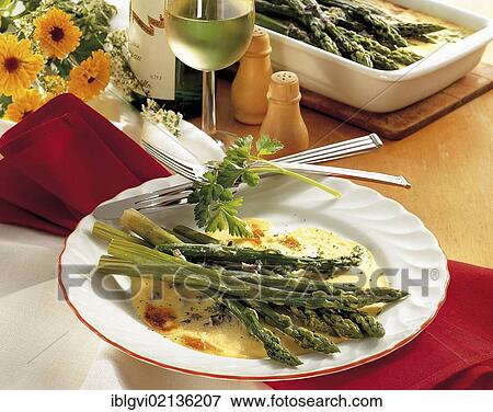 Asparagus with Stilton and vegetables, Great Britain View Large Photo Image Stock Photo - Asparagus with Stilton and vegetables, Great Britain. Fotosearch