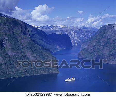 Aurlands Fjord with a cruise ship, Aurland, Sogn og Fjordane, Norway, Scandinavia, Europe View Large Photo Image Stock Photo - Aurlands Fjord with a cruise ship, Aurland, Sogn og Fjordane, Norway, Scandinavia, Europe. Fotosearch