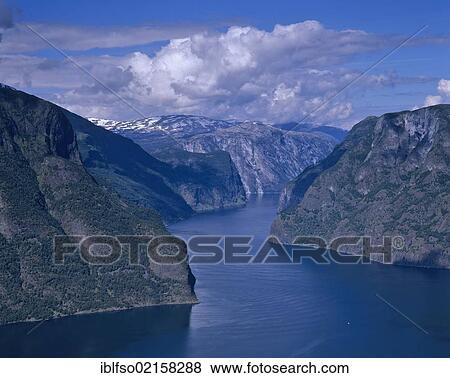 Stock Photo - Aurlandsfjord, Aurland, Sogn og Fjordane, Norway, Scandinavia, Europe. Fotosearch