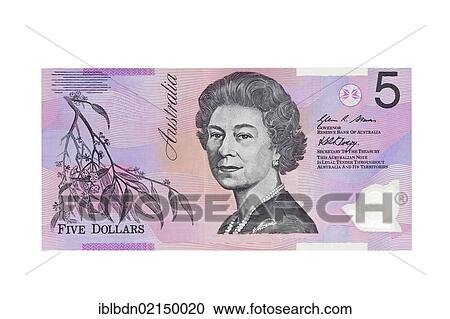 Stock Image - Australian five dollar banknote. Fotosearch