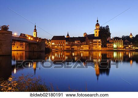 Banks of the Main river with the Catholic Church of St. John, at dusk, Kitzingen, Lower Franconia, Franconia, Bavaria, Germany, Europe View Large Photo Image Stock Image - Banks of the Main river with the Catholic Church of St. John, at dusk, Kitzingen, Lower Franconia, Franconia, Bavaria, Germany, Europe. Fotosearch
