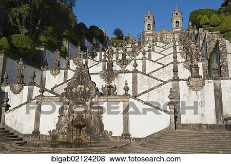Baroque stairs, Bom Jesus do Monte Sanctuary, Braga, Minho, Portugal, Europe View Large Photo Image Stock Photo - Baroque stairs, Bom Jesus do Monte Sanctuary, Braga, Minho, Portugal, Europe. Fotosearch