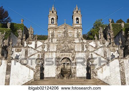 Baroque stairs, Bom Jesus do Monte Sanctuary, Braga, Minho, Portugal, Europe View Large Photo Image Stock Photograph - Baroque stairs, Bom Jesus do Monte Sanctuary, Braga, Minho, Portugal, Europe. Fotosearch