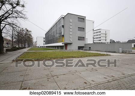 Stock Photography - Bauhaus, Dessau, Saxony-Anhalt, Germany, Europe. Fotosearch