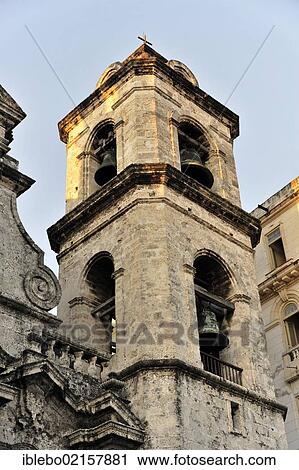 Bell tower of Catedral de la Habana, Havana Cathedral, construction began in 1748, Baroque facade, Plaza de la Catedral, Havana, Cuba, Greater Antilles, Caribbean, Central America, America, North America View Large Photo Image Stock Image - Bell tower of Catedral de la Habana, Havana Cathedral, construction began in 1748, Baroque facade, Plaza de la Catedral, Havana, Cuba, Greater Antilles, Caribbean, Central America, America, North America. Fotosearch