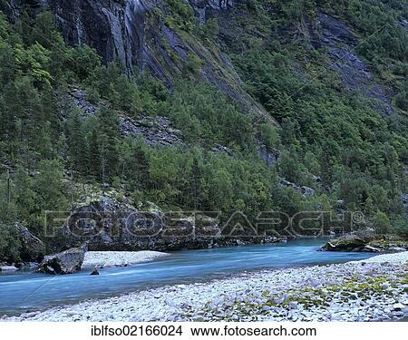 Blue glacial water from the Jostedalsbreen, Jostedal Glacier in Jostedalen, Jostedal Valley, Sogn og Fjordane, Norway, Scandinavia, Europe View Large Photo Image Picture - Blue glacial water from the Jostedalsbreen, Jostedal Glacier in Jostedalen, Jostedal Valley, Sogn og Fjordane, Norway, Scandinavia, Europe. Fotosearch
