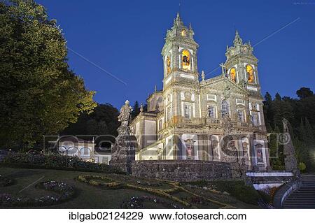 Bom Jesus do Monte Sanctuary at night, Braga, Minho, Portugal, Europe View Large Photo Image Stock Photo - Bom Jesus do Monte Sanctuary at night, Braga, Minho, Portugal, Europe. Fotosearch