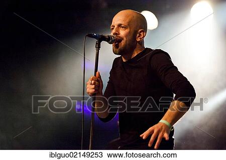 Stock Image - Boris Pillmann, singer and frontman of the German band Sep7ember, performing live in the Schueuer concert hall, Lucerne, Switzerland, Europe. Fotosearch