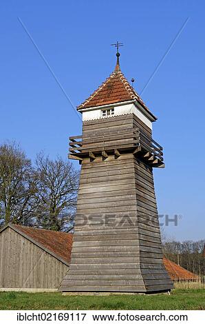 Stock Photo - Brine storage tower, Gottesgabe Salina, Rheine, Muensterland, North Rhine-Westphalia, Germany, Europe. Fotosearch