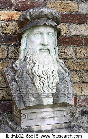 Bust, Leonardo da Vinci, 1542 - 1519, Italian painter, sculptor, architect and engineer, Powerscourt Estate, Wicklow Mountains, Enniskerry, County Wicklow, Ireland, Europe View Large Photo Image Stock Photo - Bust, Leonardo da Vinci, 1542 - 1519, Italian painter, sculptor, architect and engineer, Powerscourt Estate, Wicklow Mountains, Enniskerry, County Wicklow, Ireland, Europe. Fotosearch