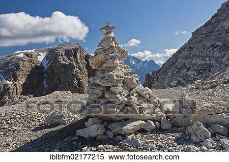 Cairn, Sass Pordoi Mountain, 2925 m, Sella Group, Dolomites, Italy, Europe View Large Photo Image Stock Photography - Cairn, Sass Pordoi Mountain, 2925 m, Sella Group, Dolomites, Italy, Europe. Fotosearch