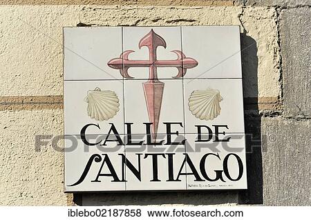 Calle de Santiago, street sign made of tiles, Madrid, Spain, Europe View Large Photo Image Stock Photo - Calle de Santiago, street sign made of tiles, Madrid, Spain, Europe. Fotosearch