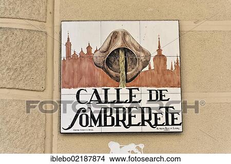 Calle de Sombrerete, street sign made of tiles, Madrid, Spain, Europe View Large Photo Image Picture - Calle de Sombrerete, street sign made of tiles, Madrid, Spain, Europe. Fotosearch