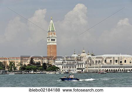 Stock Photo - Campanile of St. Mark's Square and Doge's Palace, Venice, Veneto, Italy, Europe. Fotosearch