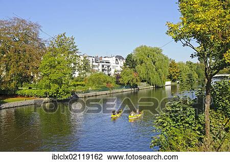 Canoeists on the Alster River, Leinpfad, Eppendorf, Harvestehude, Winterhude, Hamburg, Germany, Europe View Large Photo Image Stock Image - Canoeists on the Alster River, Leinpfad, Eppendorf, Harvestehude, Winterhude, Hamburg, Germany, Europe. Fotosearch