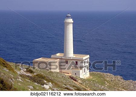 Capo Otranto lighthouse in front of the Mediterranean Sea, Puglia, Apulia, Italy, Europe View Large Photo Image Stock Image - Capo Otranto lighthouse in front of the Mediterranean Sea, Puglia, Apulia, Italy, Europe. Fotosearch