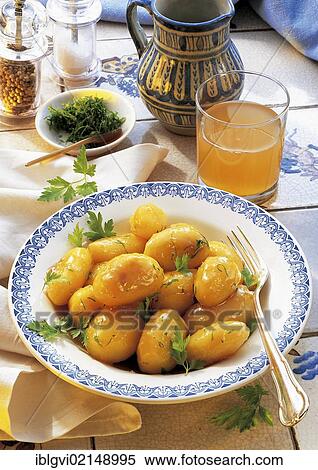 Stock Photography - Caramelised potatoes, Denmark, Europe. Fotosearch
