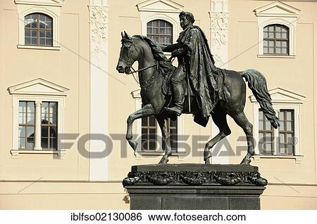 Carl August monument on Democracy Square in Weimar, in front of the Duchess Anna Amalia Library, Thuringia, Germany, Europe View Large Photo Image Stock Photograph - Carl August monument on Democracy Square in Weimar, in front of the Duchess Anna Amalia Library, Thuringia, Germany, Europe. Fotosearch