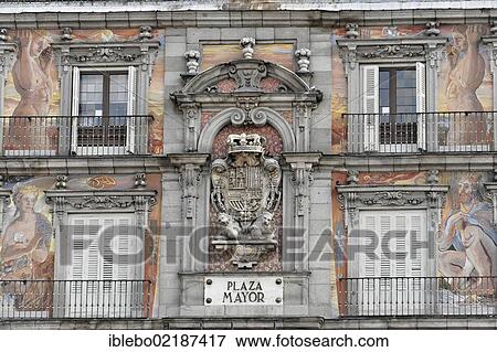 Stock Photo - Casa de la Panaderia, Plaza Mayor, Madrid, Spain, Europe. Fotosearch