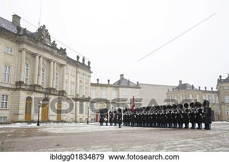 Changing of the Guard, Amalienborg Palace, Copenhagen, Denmark, Europe View Large Photo Image Stock Photo - Changing of the Guard, Amalienborg Palace, Copenhagen, Denmark, Europe. Fotosearch