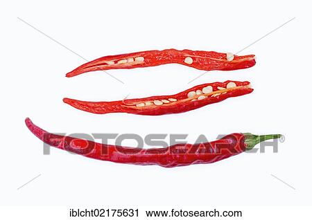 Stock Image - Chili Peppers (Capsicum frutescens). Fotosearch