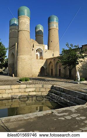 Chor Minor mosque, Bukhara, Buchara, Silk Road, Unesco World Heritage Site, Uzbekistan, Central Asia, Asia View Large Photo Image Stock Photograph - Chor Minor mosque, Bukhara, Buchara, Silk Road, Unesco World Heritage Site, Uzbekistan, Central Asia, Asia. Fotosearch