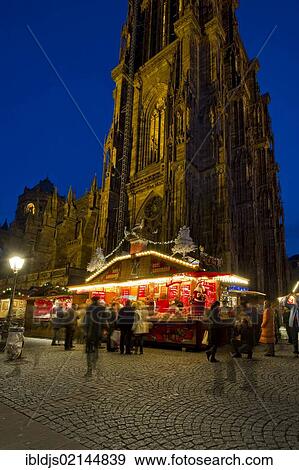 Christmas market at Strasbourg Cathedral, Strasbourg, Alsace, France, Europe View Large Photo Image Stock Photo - Christmas market at Strasbourg Cathedral, Strasbourg, Alsace, France, Europe. Fotosearch
