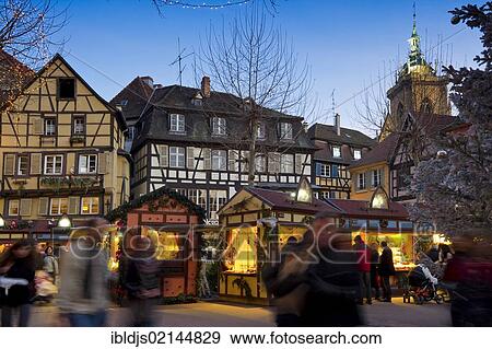 Stock Photo - Christmas market in Colmar, Alsace, France, Europe. Fotosearch